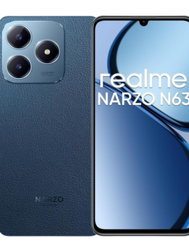 Realme NARZO N63 (Leather Blue, 4GB RAM+64GB Storage) 45W Fast Charge, Under ₹8,998