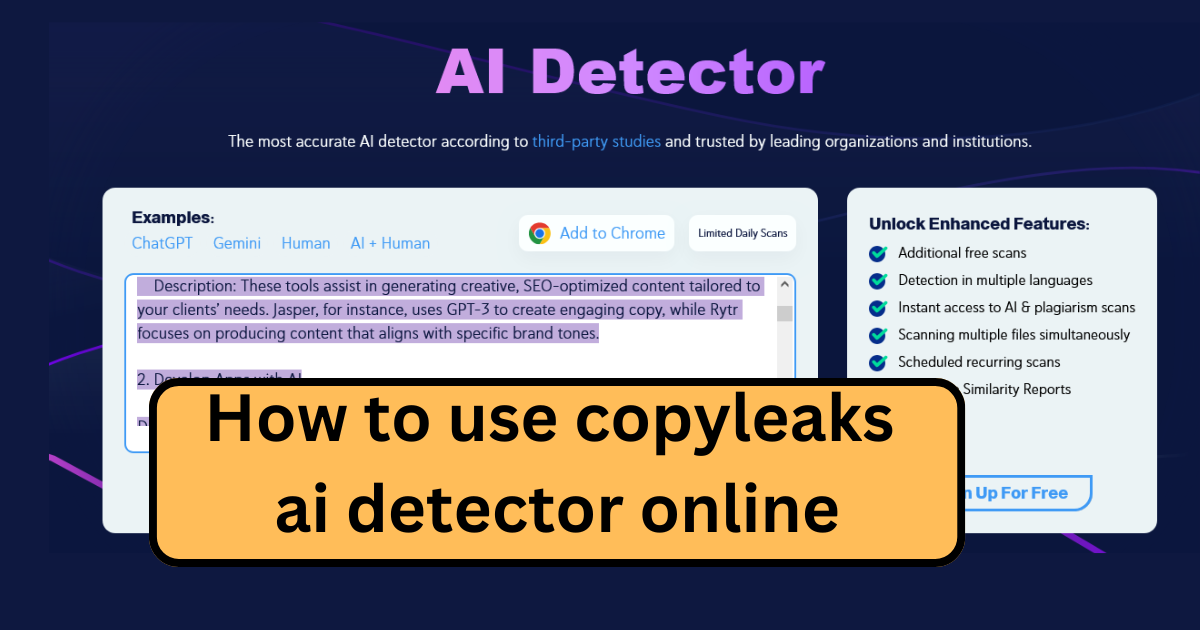 How to use copyleaks ai detector online